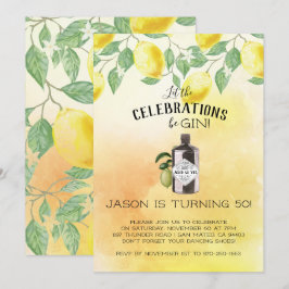 Invitación Fiesta de cumpleaños con tema de ginebra