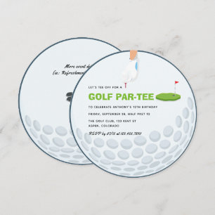 Invitación Fiesta de cumpleaños con tema de golf