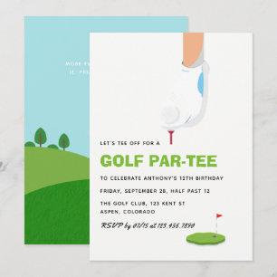 Invitación Fiesta de cumpleaños con tema de golf