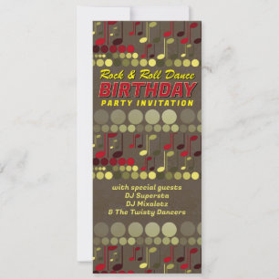 Invitación Fiesta de Cumpleaños con Tema de Música Disco Retr