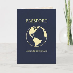 Invitación Fiesta de cumpleaños con tema de pasaporte