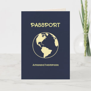 Invitación Fiesta de cumpleaños con tema de pasaporte retro