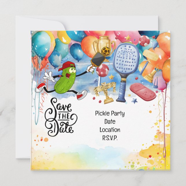 Invitación Fiesta de cumpleaños con tema de pelota (Anverso)