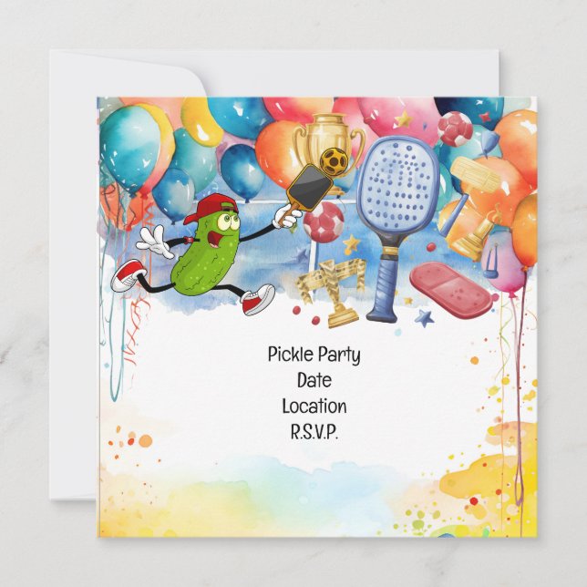 Invitación Fiesta de cumpleaños con tema de pelota (Anverso)