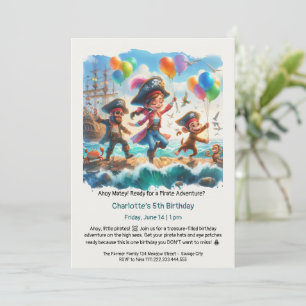 Invitación Fiesta de cumpleaños con tema de piratas