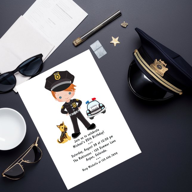 Invitación Fiesta de cumpleaños con tema de policía para niño (Subido por el creador)