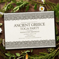 Fiesta de cumpleaños con toga de la antigua Grecia