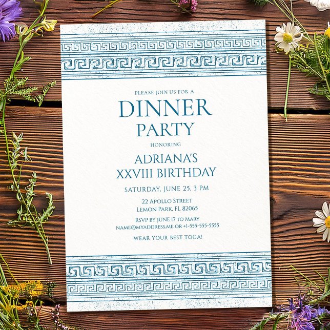 Invitación Fiesta de cumpleaños con toga en azul con elemento (Subido por el creador)