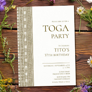 Invitación Fiesta de cumpleaños con toga griega o romana eleg