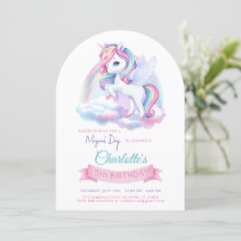 Invitación Fiesta de cumpleaños con unicornio.