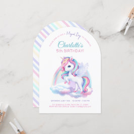 Invitación Fiesta de cumpleaños con unicornio.