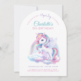 Invitación Fiesta de cumpleaños con unicornio.
