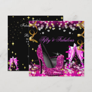 Invitación Fiesta de Cumpleaños con Zapatos de Tacón Alto de