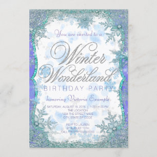 Invitación Fiesta de cumpleaños congelada de Winter Wonderlan