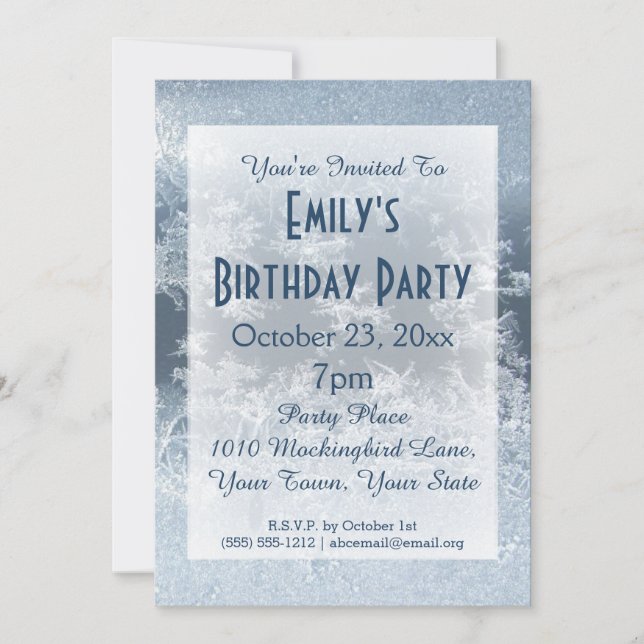 Invitación Fiesta de cumpleaños congelada país de las (Anverso)