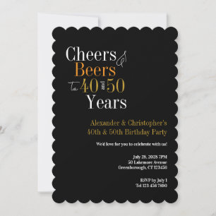 Invitación Fiesta de cumpleaños conjunta Cheers and Beers Bla