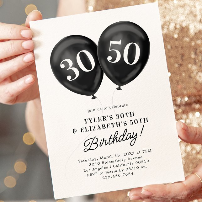 Invitación Fiesta de cumpleaños conjunta de celebración doble (Subido por el creador)