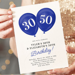 Invitación Fiesta de cumpleaños conjunta de celebración doble