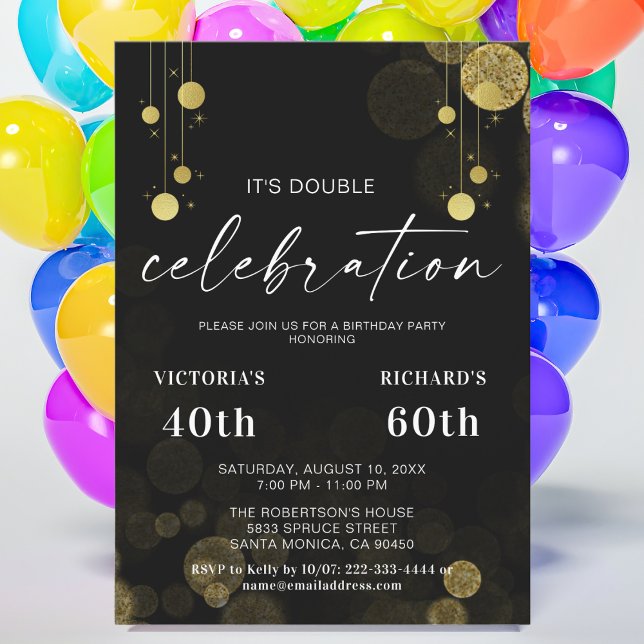 Invitación Fiesta de cumpleaños conjunta para adultos | Purpu (Subido por el creador)