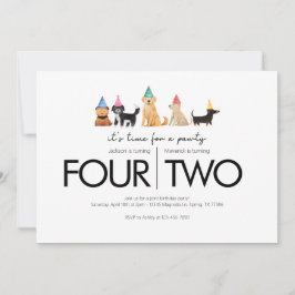 Invitación Fiesta de cumpleaños conjunta - Tema de partido