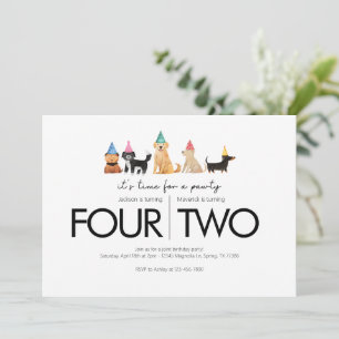 Invitación Fiesta de cumpleaños conjunta - Tema de partido