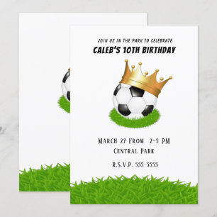 Invitación Fiesta de Cumpleaños Corona Dorada Real Estrella d
