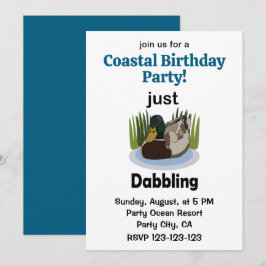 Invitación Fiesta de Cumpleaños Costera con Pato Silbón Solo 