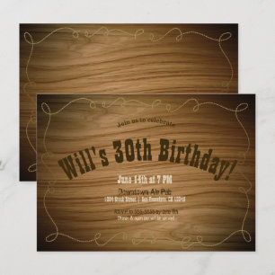 Invitación Fiesta de Cumpleaños Country Western Cowboy Rústic
