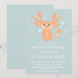 Invitación Fiesta de Cumpleaños Criatura Oceánica Ajolote Pas