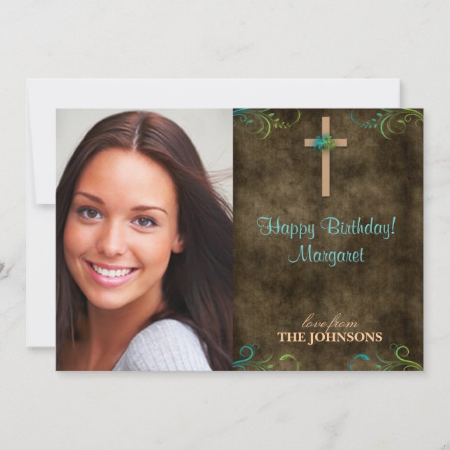 Invitación Fiesta de Cumpleaños Cristiano Foto Puedo hacer to (Anverso)