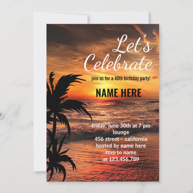INVITACIÓN FIESTA DE CUMPLEAÑOS CUSTOM VAMOS A CELEBRAR (Anverso)