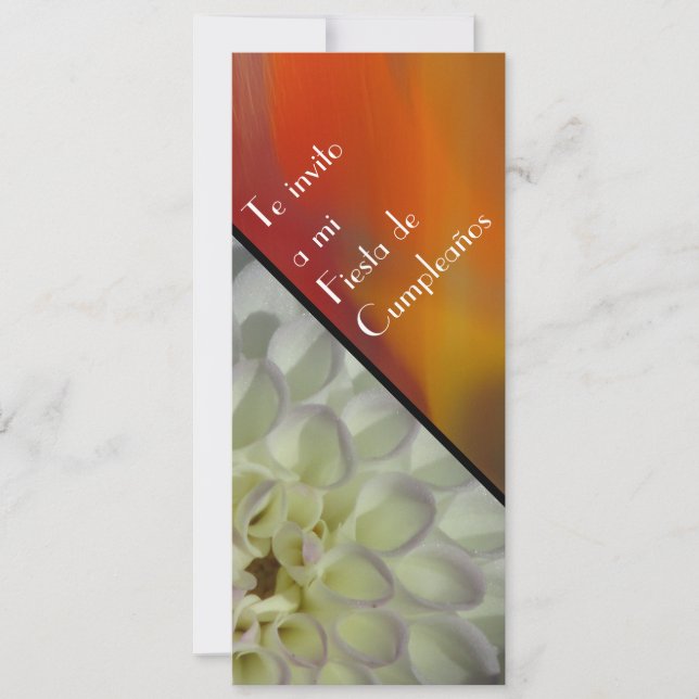 Invitación - Fiesta de cumpleaños - Dalia Blanca (Anverso)