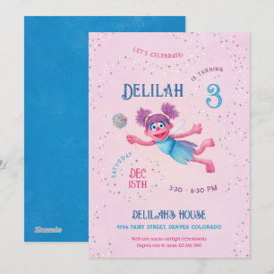 Invitación Fiesta de cumpleaños de Abby Cadabby en Sesame Str