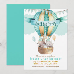 Invitación Fiesta de Cumpleaños de Acuarela de Aventura Anima