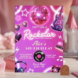 Invitación Fiesta de cumpleaños de adolescente estrella de ro