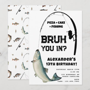 Invitación Fiesta de Cumpleaños de Adolescente Pescador Bruh