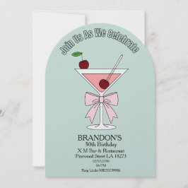 Invitación Fiesta de cumpleaños de adulto Cóctel Chic 