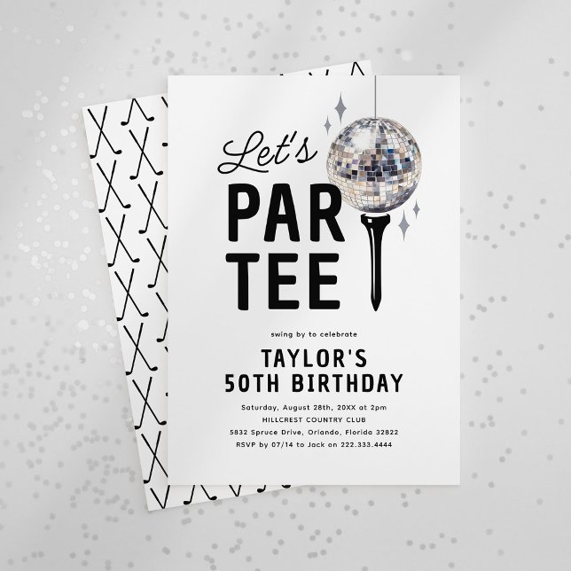 Invitación Fiesta de cumpleaños de adulto de Golf Disco (Subido por el creador)