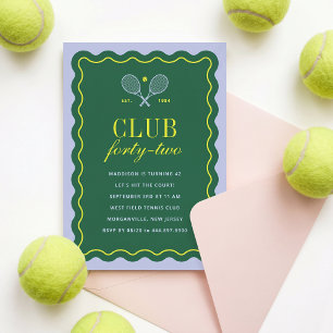 Invitación Fiesta de cumpleaños de adulto en el Club de Tenis