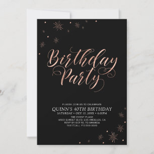 Invitación Fiesta de Cumpleaños de Adulto Moderna y Elegante 