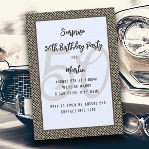 Invitación Fiesta de cumpleaños de adulto para él con borde d