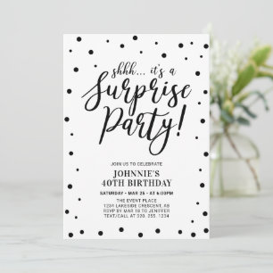Invitación Fiesta de Cumpleaños de Adulto Sorpresa en Blanco