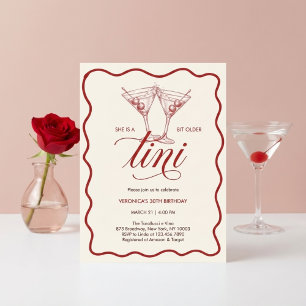 Invitación Fiesta de cumpleaños de adulto un poco mayor Rojo
