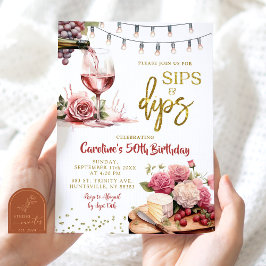 Invitación Fiesta de cumpleaños de adultos Charcuterine Sips 