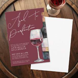 Invitación Fiesta de Cumpleaños de Adultos con Vino Envejecid