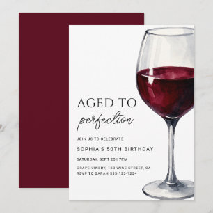 Invitación Fiesta de Cumpleaños de Adultos con Vino Envejecid