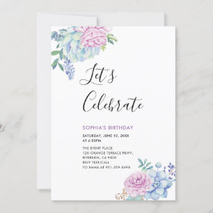 Invitación Fiesta de Cumpleaños de Adultos de Verano con Sucu