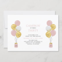 Fiesta de cumpleaños de adultos modernos con globo