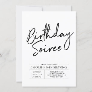 Invitación Fiesta de cumpleaños de adultos modernos / Invitac