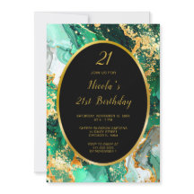 Fiesta de cumpleaños de ágata de mármol verde esme